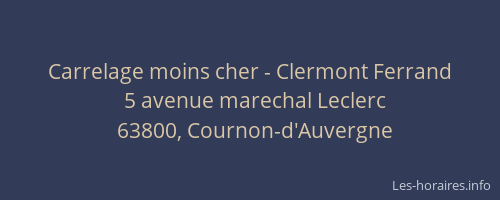 Carrelage moins cher - Clermont Ferrand