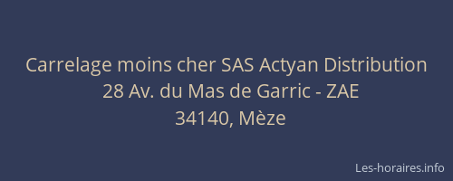 Carrelage moins cher SAS Actyan Distribution