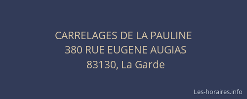 CARRELAGES DE LA PAULINE