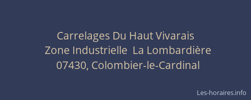Carrelages Du Haut Vivarais