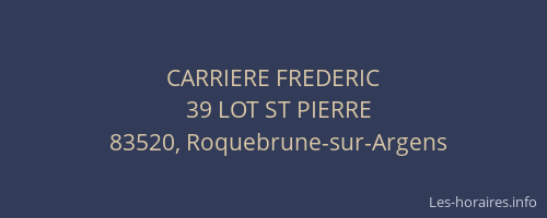 CARRIERE FREDERIC