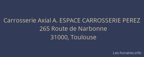Carrosserie Axial A. ESPACE CARROSSERIE PEREZ