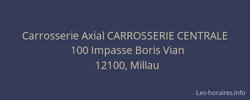 Carrosserie Axial CARROSSERIE CENTRALE