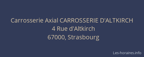 Carrosserie Axial CARROSSERIE D'ALTKIRCH