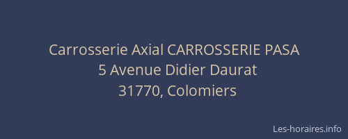 Carrosserie Axial CARROSSERIE PASA
