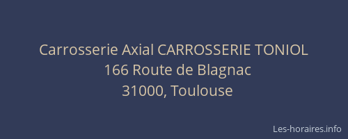 Carrosserie Axial CARROSSERIE TONIOL