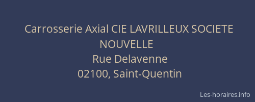 Carrosserie Axial CIE LAVRILLEUX SOCIETE NOUVELLE