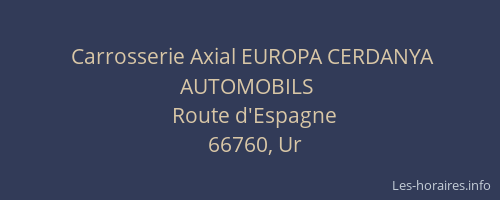 Carrosserie Axial EUROPA CERDANYA AUTOMOBILS