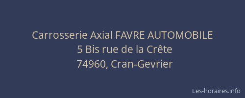 Carrosserie Axial FAVRE AUTOMOBILE