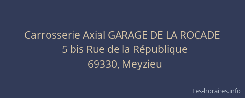 Carrosserie Axial GARAGE DE LA ROCADE