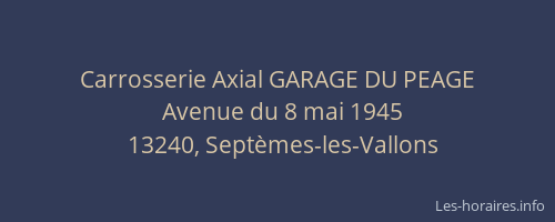 Carrosserie Axial GARAGE DU PEAGE