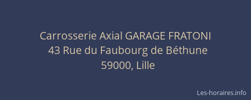 Carrosserie Axial GARAGE FRATONI