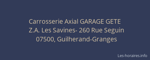 Carrosserie Axial GARAGE GETE