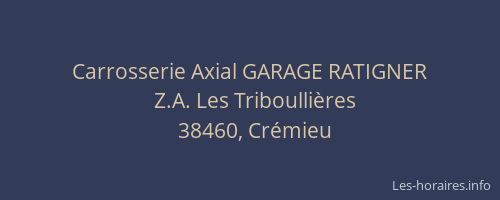 Carrosserie Axial GARAGE RATIGNER
