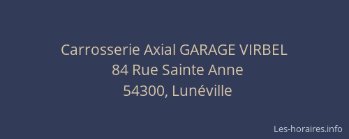 Carrosserie Axial GARAGE VIRBEL