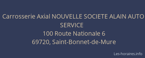 Carrosserie Axial NOUVELLE SOCIETE ALAIN AUTO SERVICE
