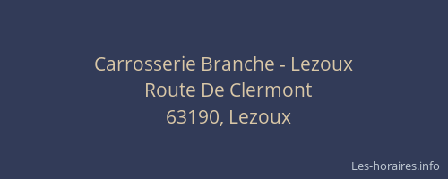 Carrosserie Branche - Lezoux