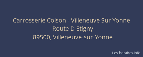 Carrosserie Colson - Villeneuve Sur Yonne