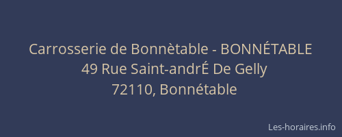 Carrosserie de Bonn&egrave;table - BONN&Eacute;TABLE