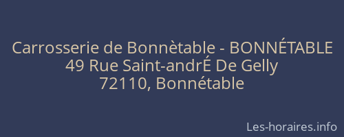 Carrosserie de Bonnètable - BONNÉTABLE