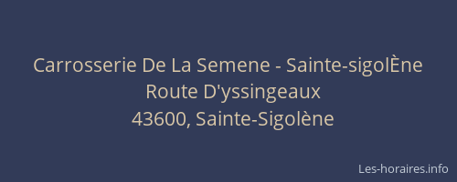 Carrosserie De La Semene - Sainte-sigolÈne