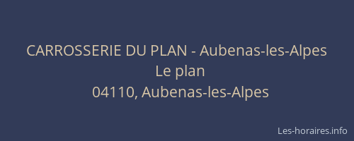 CARROSSERIE DU PLAN - Aubenas-les-Alpes