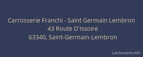 Carrosserie Franchi - Saint Germain Lembron