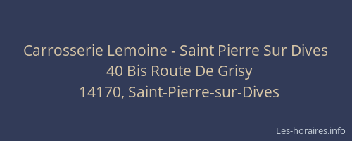 Carrosserie Lemoine - Saint Pierre Sur Dives