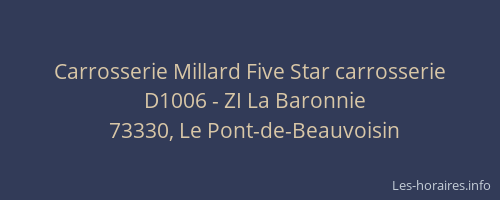 Carrosserie Millard Five Star carrosserie