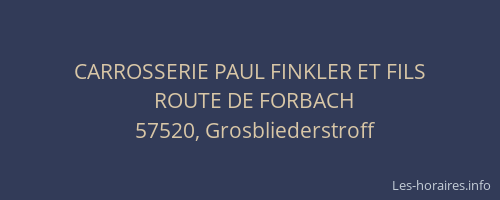 CARROSSERIE PAUL FINKLER ET FILS