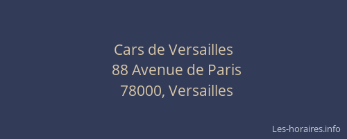 Cars de Versailles
