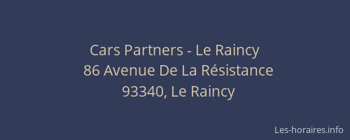 Cars Partners - Le Raincy