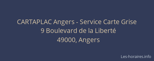 CARTAPLAC Angers - Service Carte Grise