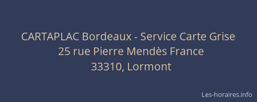 CARTAPLAC Bordeaux - Service Carte Grise
