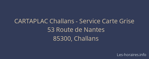 CARTAPLAC Challans - Service Carte Grise