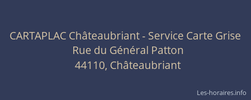 CARTAPLAC Châteaubriant - Service Carte Grise