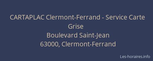 CARTAPLAC Clermont-Ferrand - Service Carte Grise