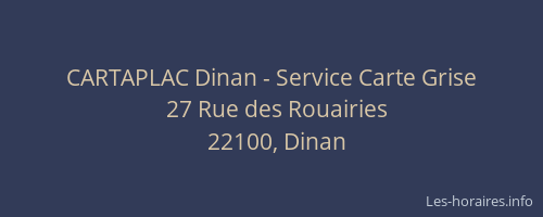 CARTAPLAC Dinan - Service Carte Grise