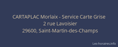 CARTAPLAC Morlaix - Service Carte Grise