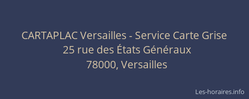 CARTAPLAC Versailles - Service Carte Grise
