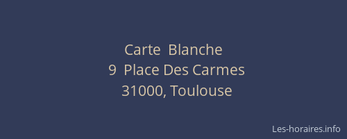 Carte  Blanche