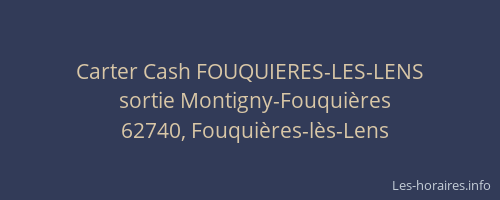 Carter Cash FOUQUIERES-LES-LENS