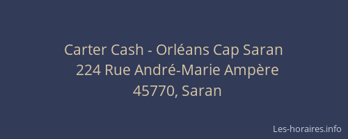 Carter Cash - Orléans Cap Saran
