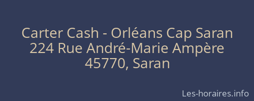 Carter Cash - Orléans Cap Saran