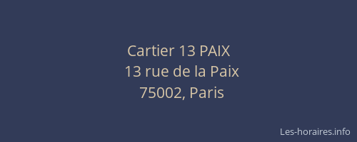 Cartier 13 PAIX