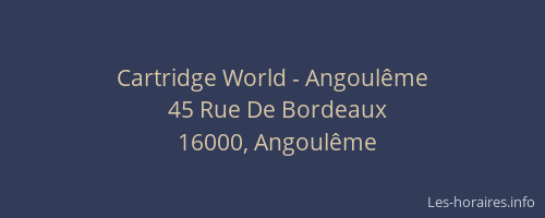 Cartridge World - Angoulême