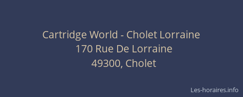 Cartridge World - Cholet Lorraine