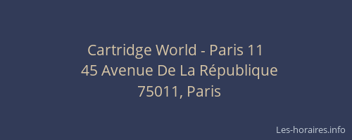 Cartridge World - Paris 11