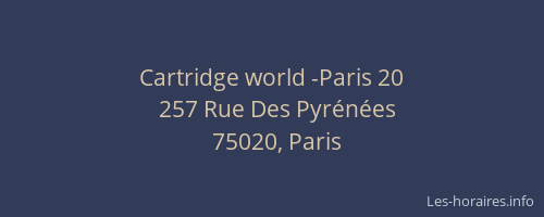 Cartridge world -Paris 20