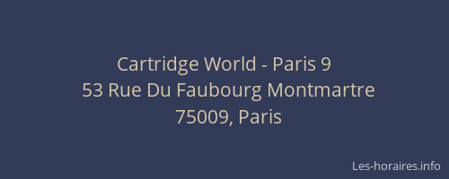 Cartridge World - Paris 9